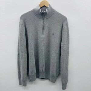 Polo Ralph Lauren Boys Size XL  Pima Cotton 1/4 Zip Mock Neck Pullover Sweater